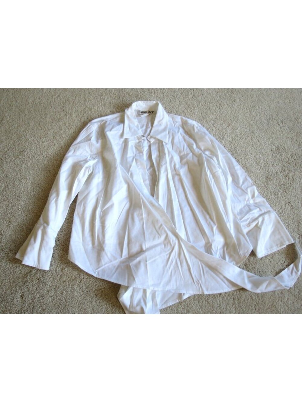 Barrie Pace Cotton White Cover Up Tunic Dress Shirt Large